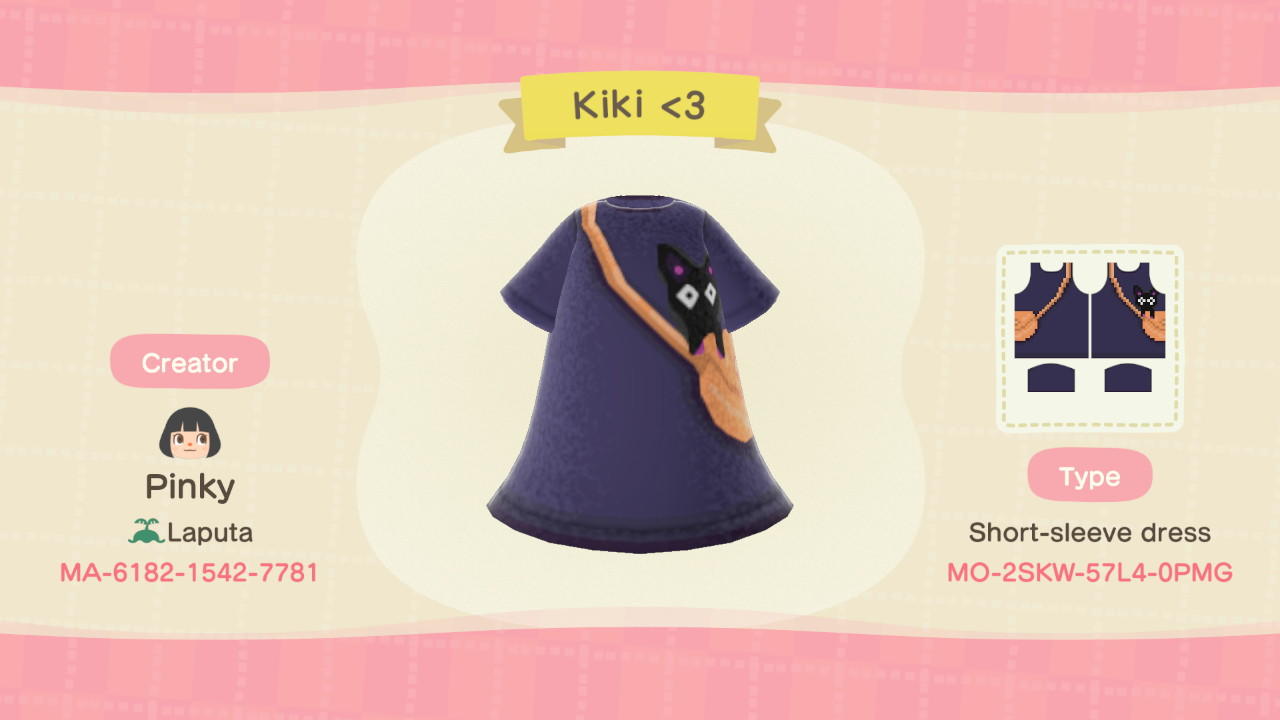 Animal Crossing Design Code: MO-2SKW-57L4-0PMG Kiki