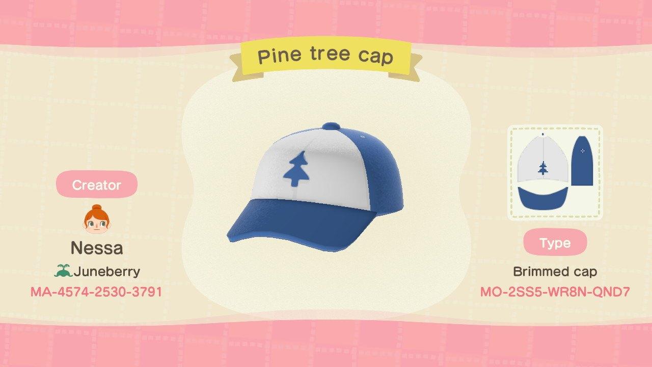 Animal Crossing Design Code: MO-2SS5-WR8N-QND7 Pine Tree Cap