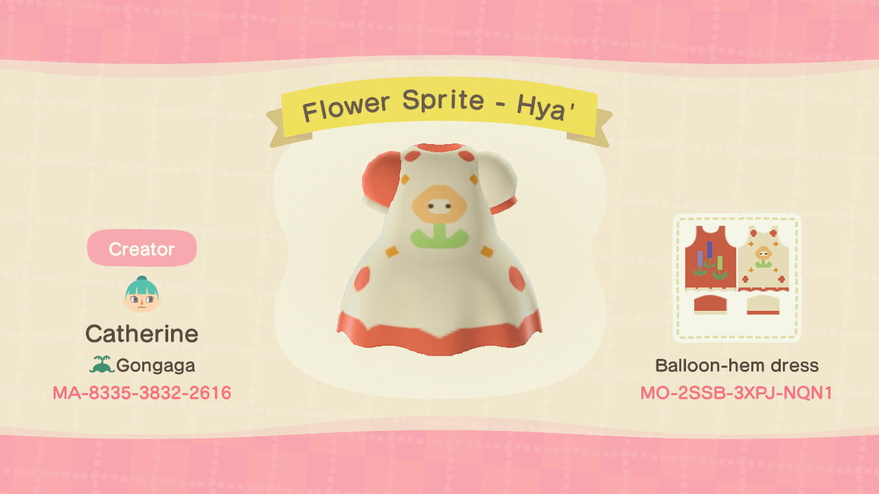 Animal Crossing Design Code: MO-2SSB-3XPJ-NQN1 Flower Sprite - Hya