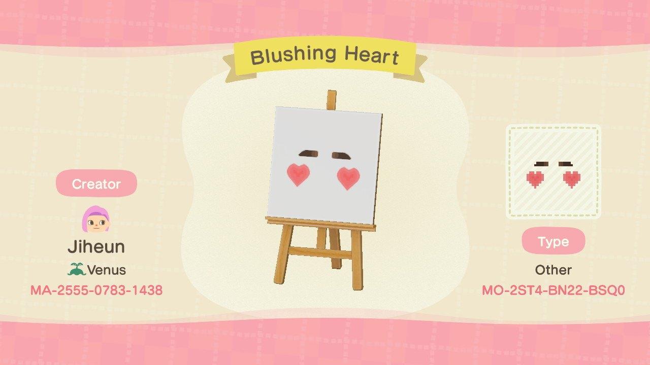 Animal Crossing Design Code: MO-2STA-BN22-BSQ0 Blushing Heart
