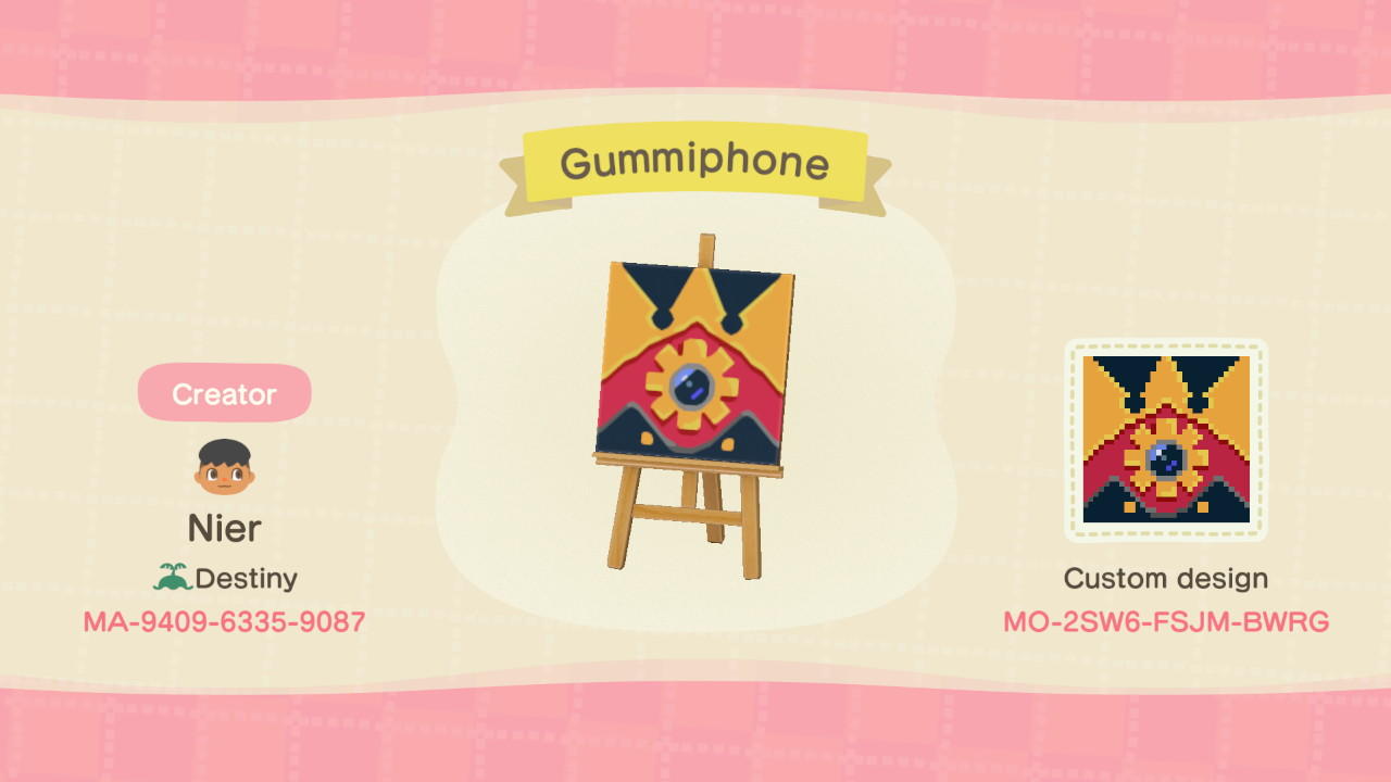 Animal Crossing Design Code: MO-2SW6-FEJM-BWRG Gummiphone