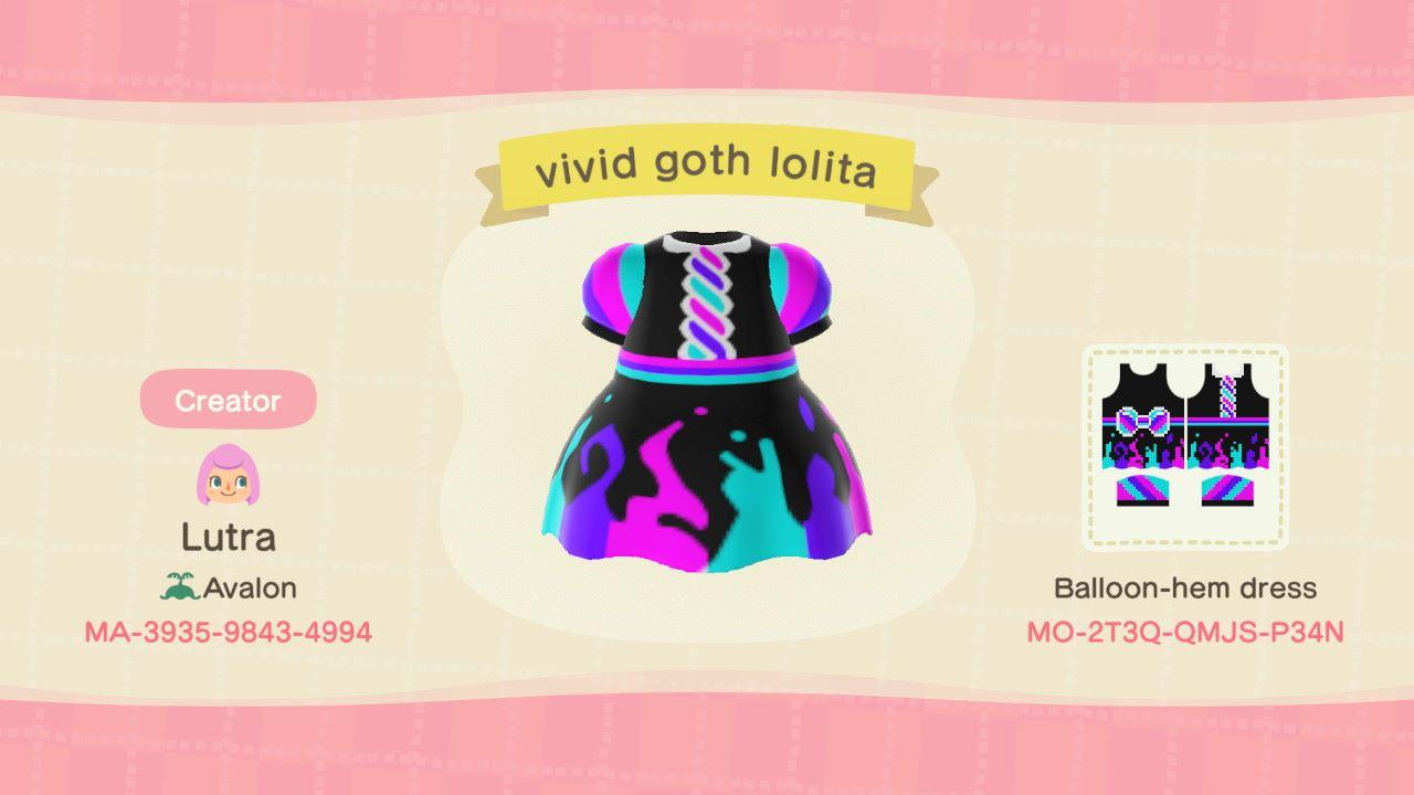 Animal Crossing Design Code: MO-2T3Q-QMJS-P34N vivid paint goth