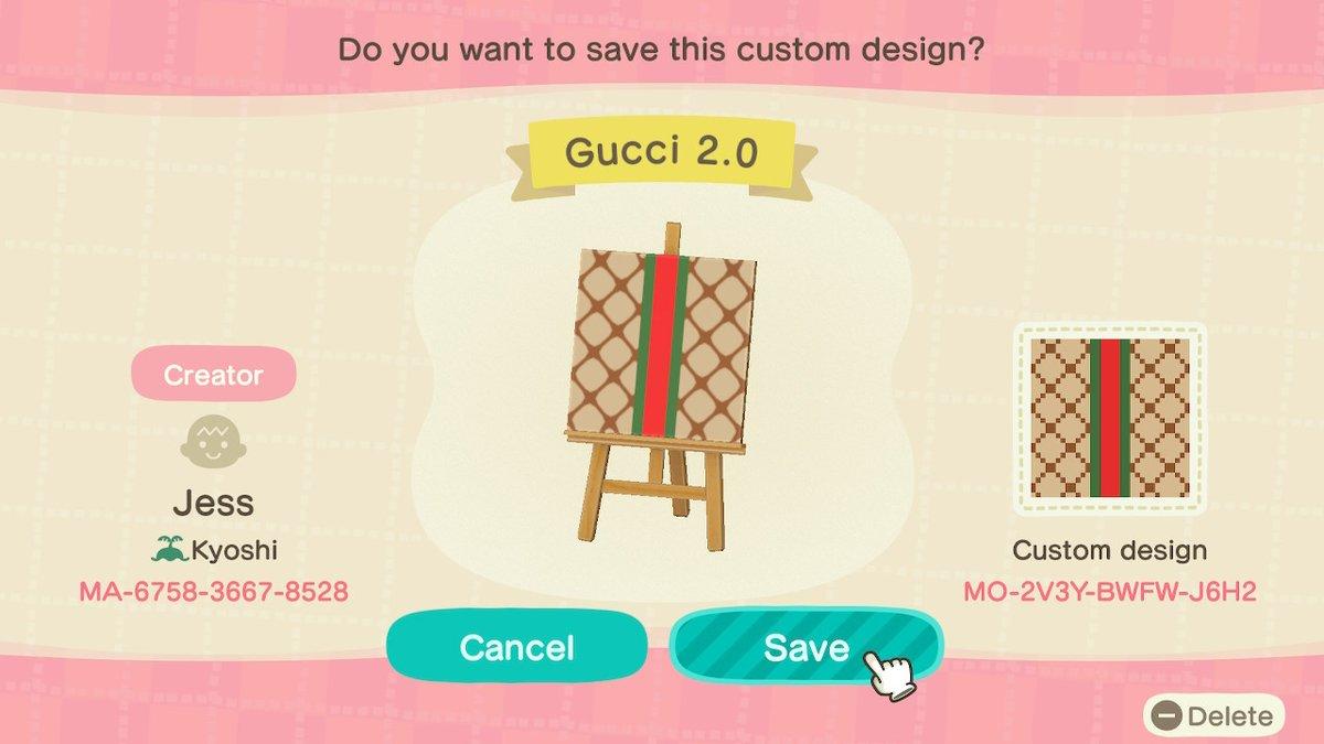 Animal Crossing Design Code: MO-2V3Y-BWFW-J6H2 Gucci 2.0