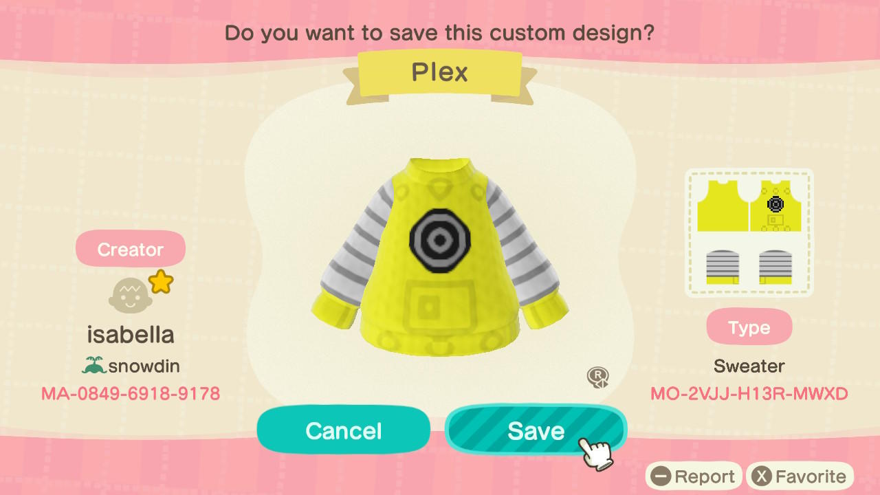 Animal Crossing Design Code: MO-2VJJ-H13R-MWXD Plex