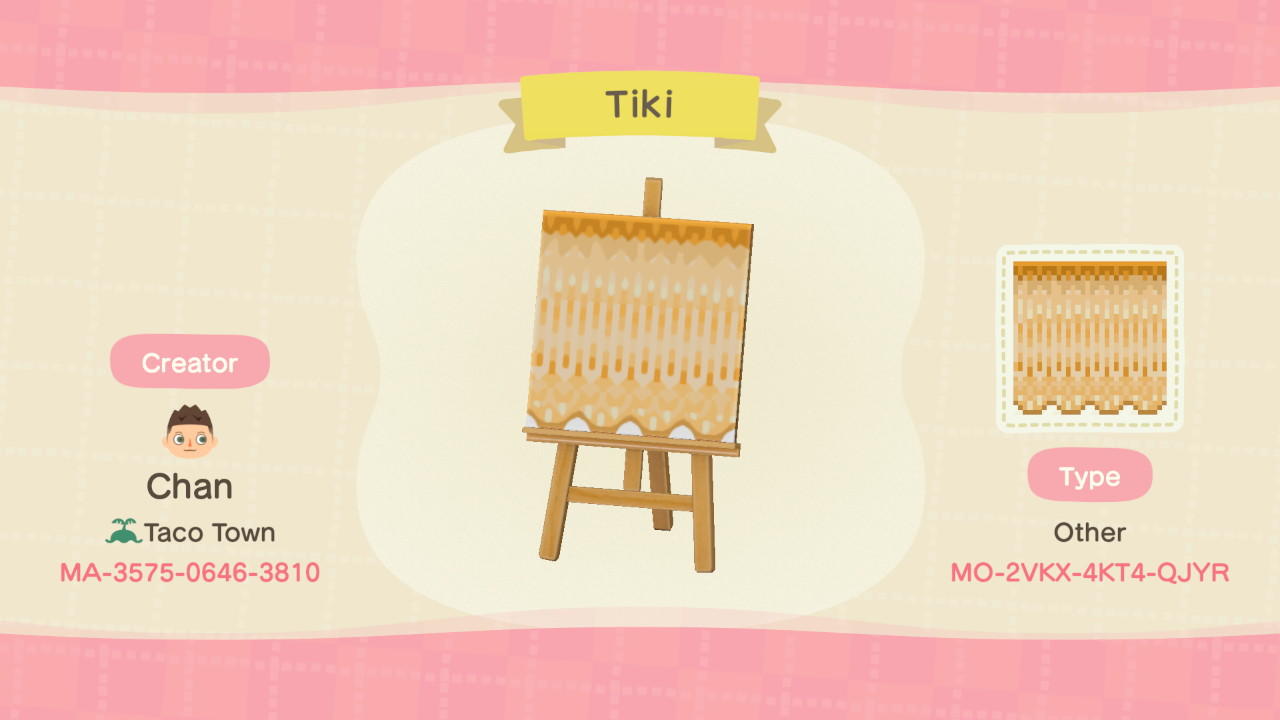 Animal Crossing Design Code: MO-2VKX-4KT4-QJYR Tiki Booth