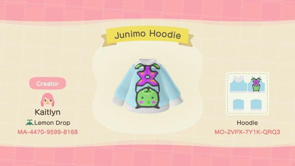Animal Crossing Design Code: MO-2VPX-7Y1K-QRQ3 Junimo Hoodie