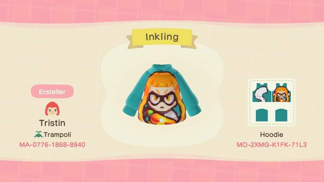 Animal Crossing Design Code: MO-2XMG-K1FK-71L3 Inkling Splatoon