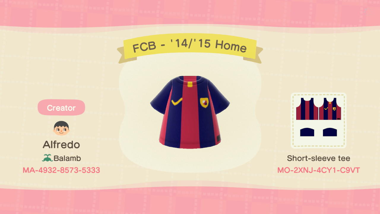 Animal Crossing Design Code: MO-2XNJ-4CY1-C9VT FCB - 14/15 Home