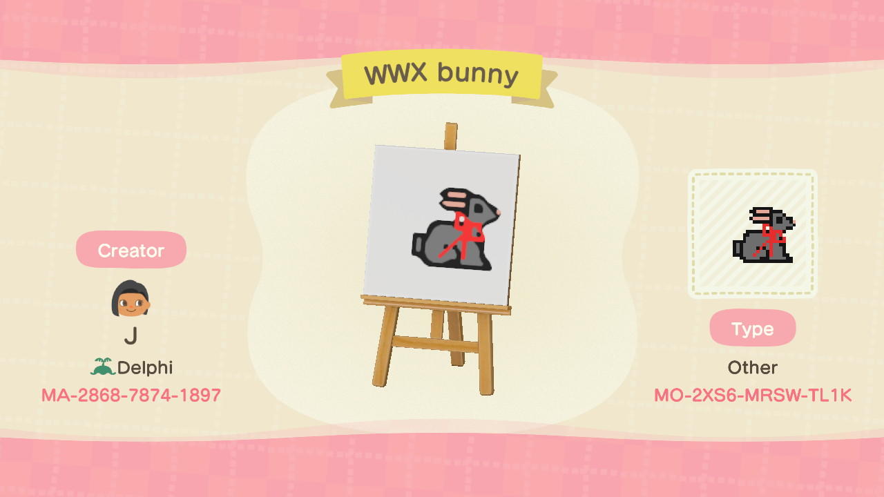 Animal Crossing Design Code: MO-2XS6-MRSW-TL1K Wei Wuxian Bunny1