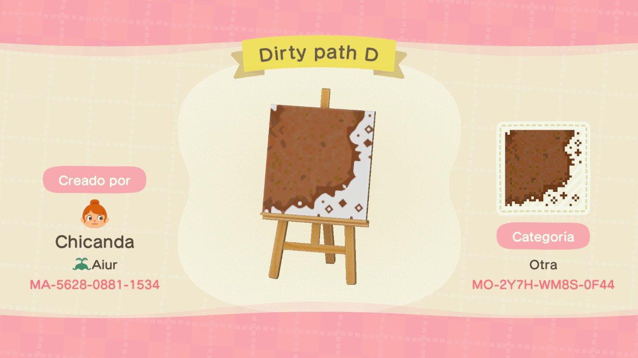 Animal Crossing Design Code: MO-2Y7H-WM8S-0F44 Dirty path D