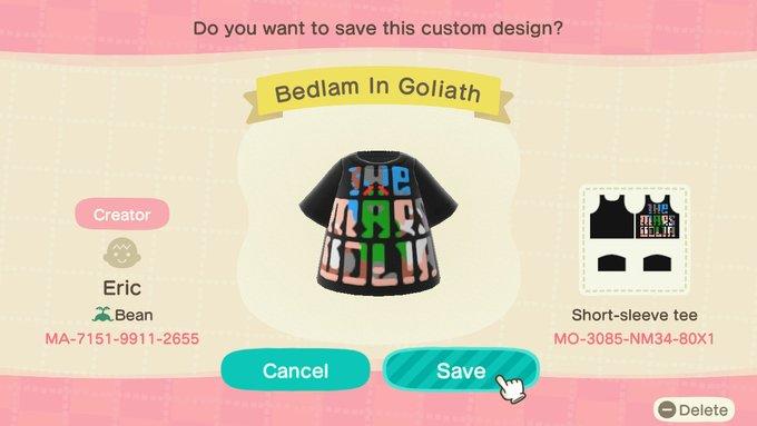 Animal Crossing Design Code: MO-3085-NM34-80X1 Bedlam In Goliath