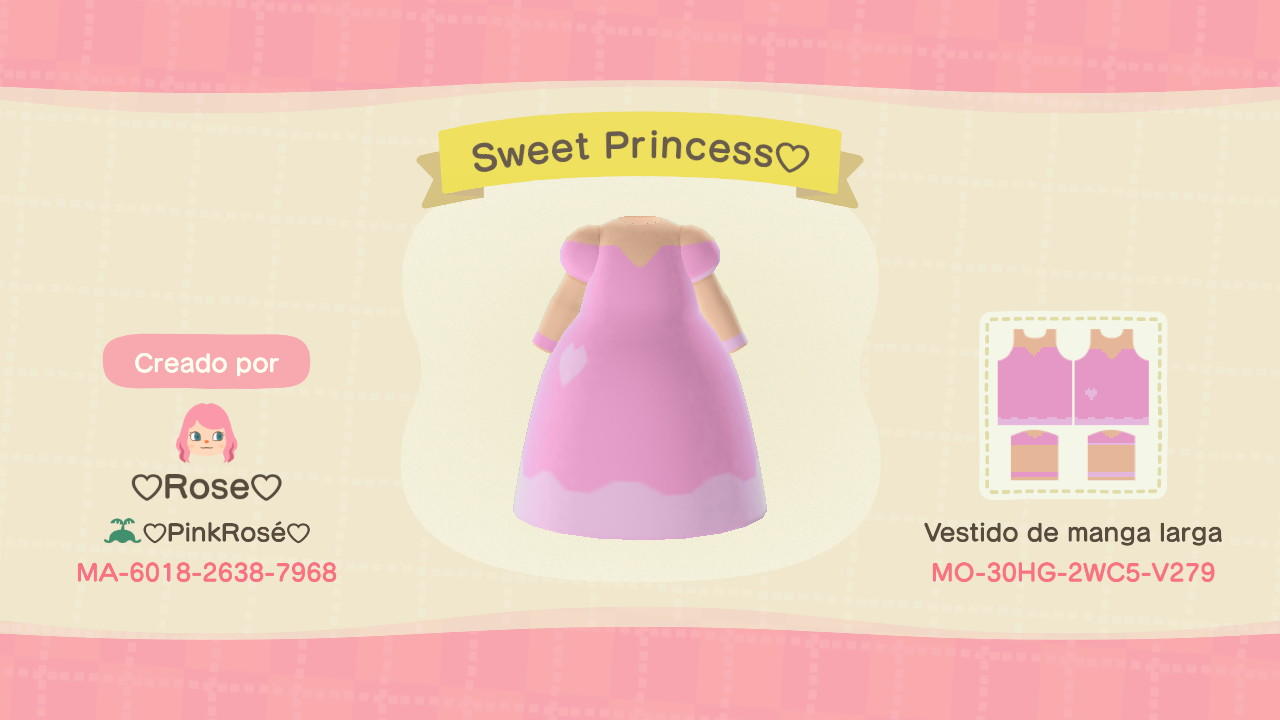 Animal Crossing Design Code: MO-30HG-2WC5-V279 Kawaii Dress