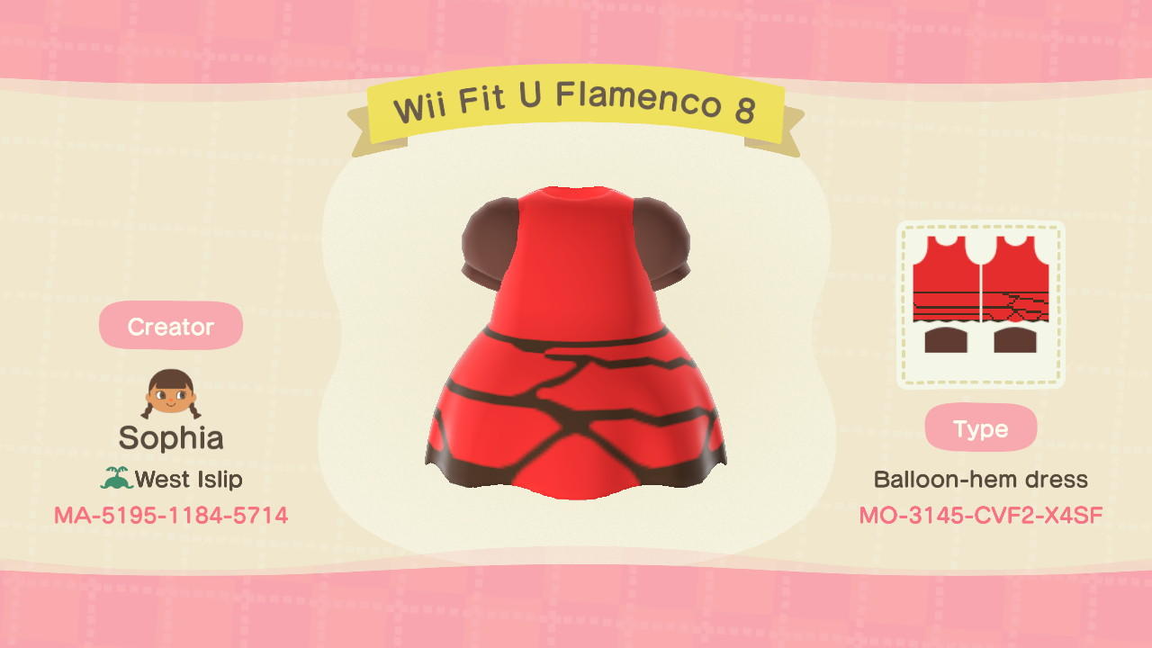 Animal Crossing Design Code: MO-3145-CVF2-X4SF Wii Fit U Flamenco