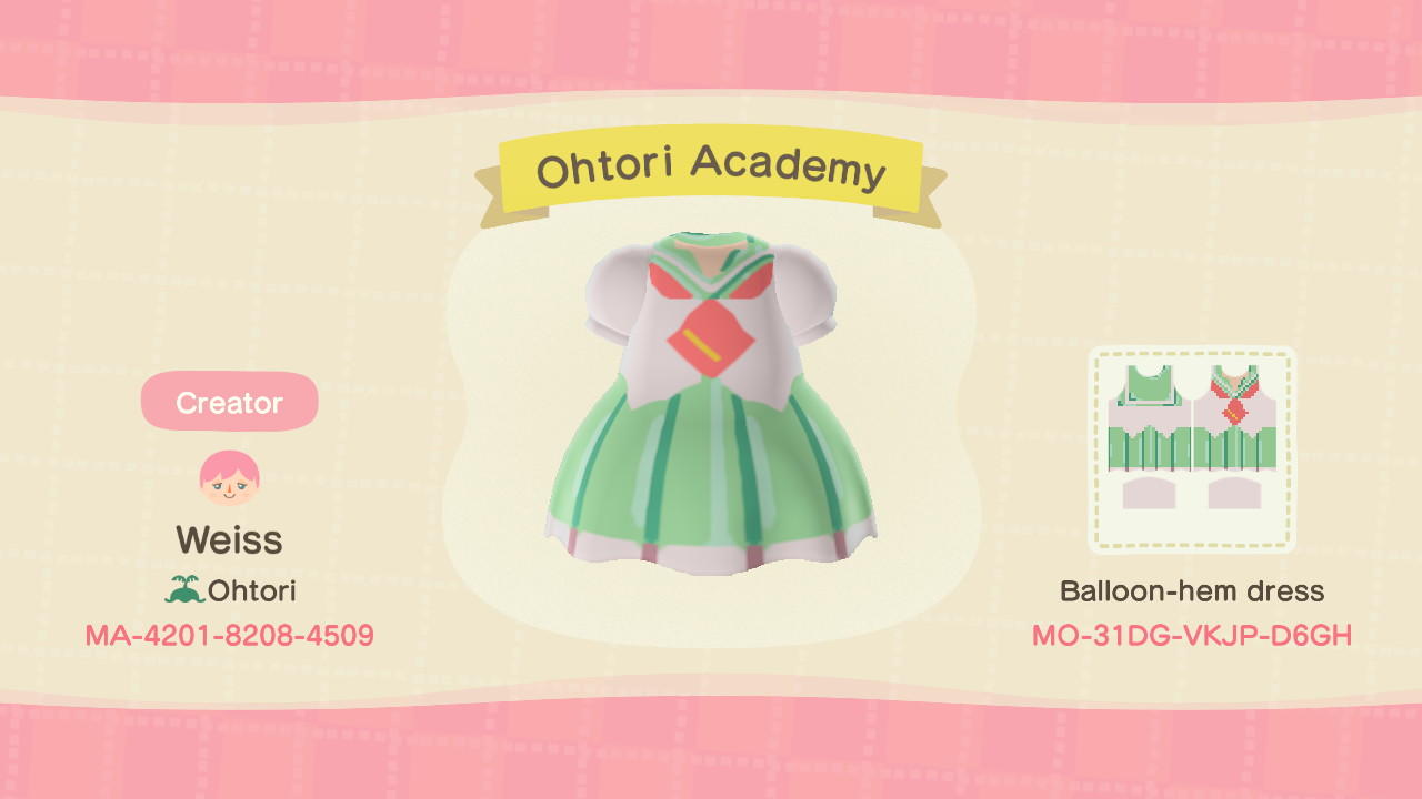 Animal Crossing Design Code: MO-31DG-VKJP-D6GH Ohtori  Academy
