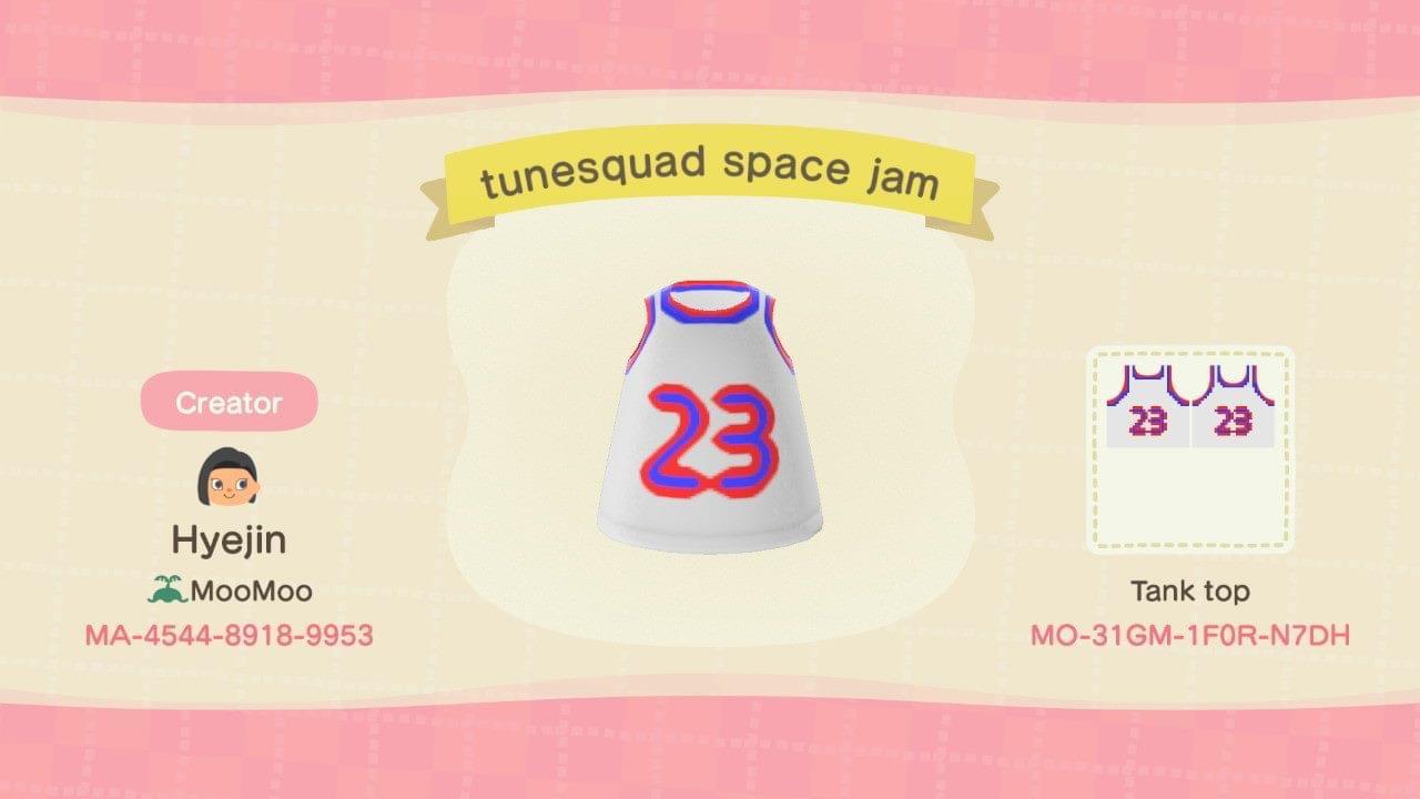 Animal Crossing Design Code: MO-31GM-1F0R-N7DH MJ TuneSquad Jersey