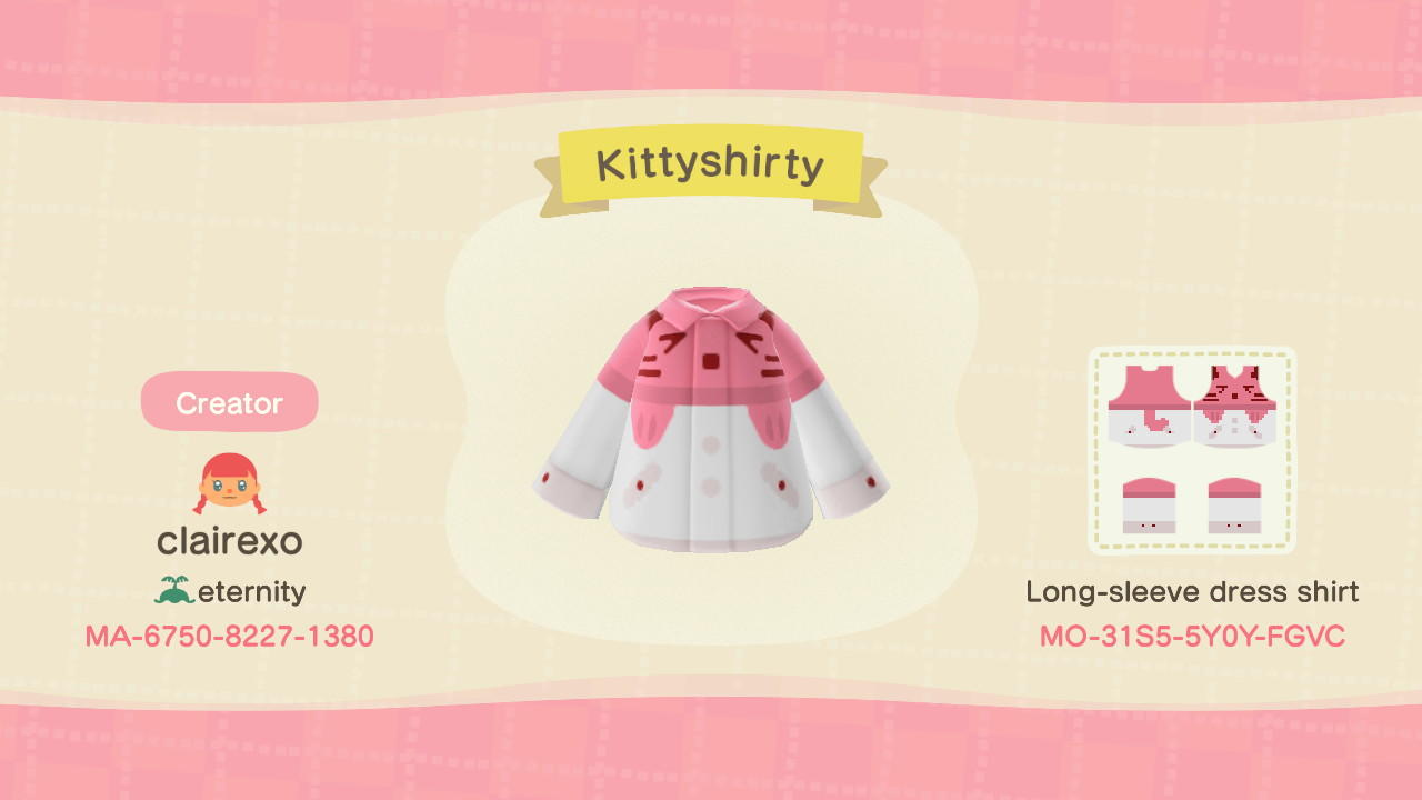 Animal Crossing Design Code: MO-31S5-5Y0Y-FGVC Kittyshirty