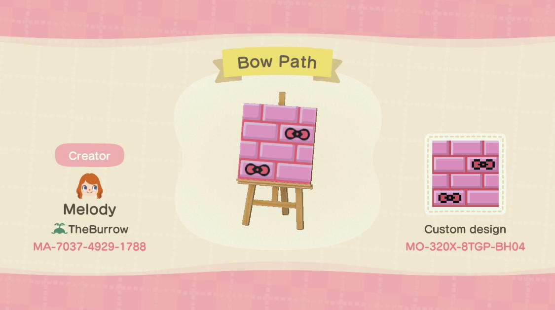 Animal Crossing Design Code: MO-320X-8TGP-BH04 Bow Path