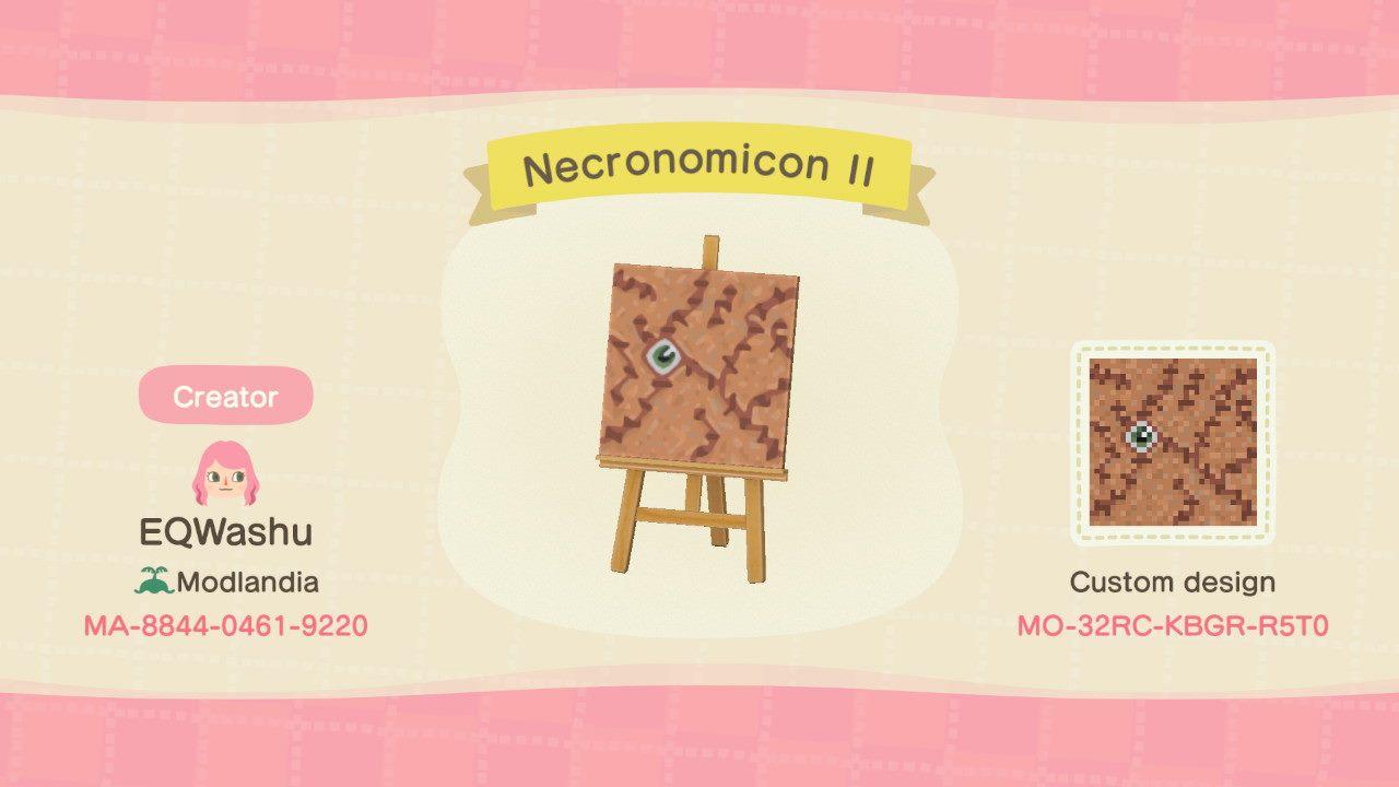 Animal Crossing Design Code: MO-32RC-KBGR-R5T0 Necronomicon II