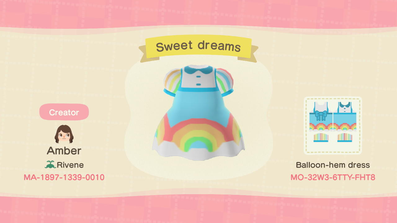 Animal Crossing Design Code: MO-32W3-6TTY-FHT8 Sweet dreams
