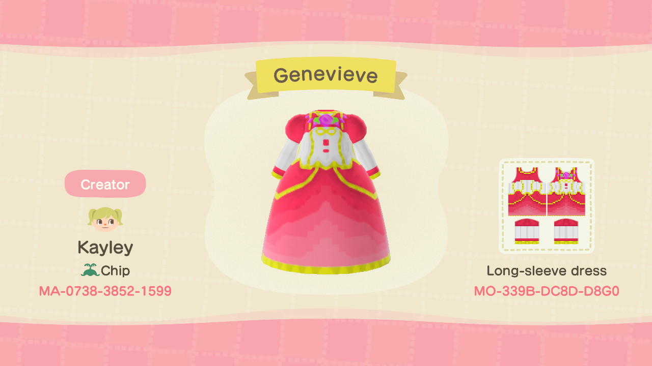 Animal Crossing Design Code: MO-339B-DC8D-D8G0 Genevieve