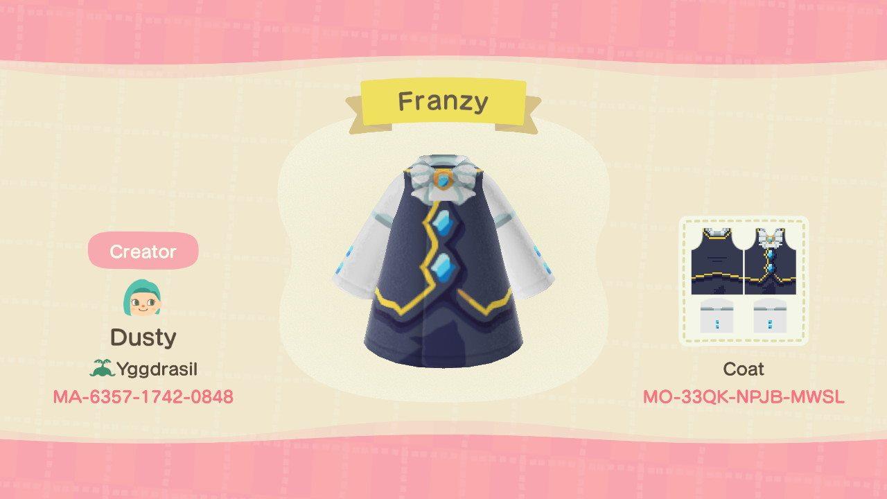 Animal Crossing Design Code: MO-33QK-NPJB-MWSL Franzy