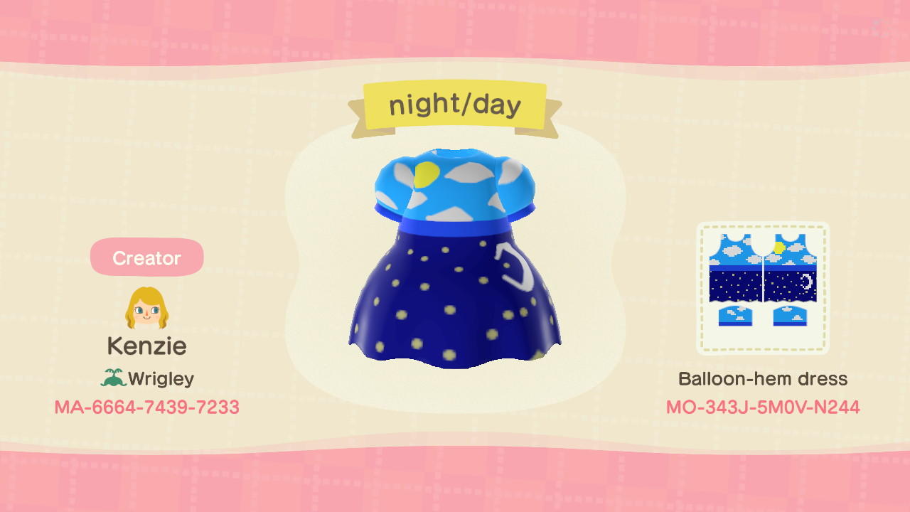 Animal Crossing Design Code: MO-343J-5M0V-N244 night/day