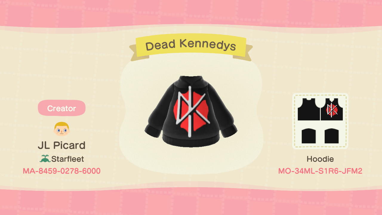 Animal Crossing Design Code: MO-34ML-S1R6-JFM2 Dead Kennedys