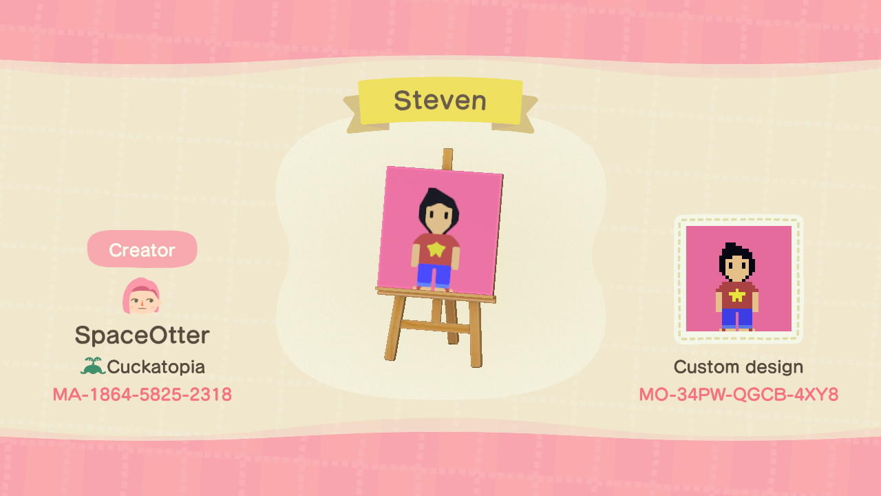 Animal Crossing Design Code: MO-34PW-QGCB-4XY8 Steven Uni (Color)