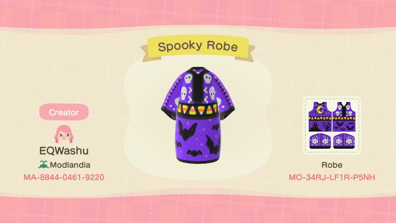 Animal Crossing Design Code: MO-34RJ-LF1R-P5NH Spooky Robe