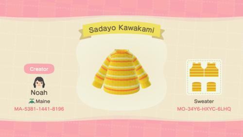 Animal Crossing Design Code: MO-34Y6-HXYC-6LHQ Sadayo Kawakami
