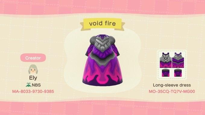 Animal Crossing Design Code: MO-35CQ-TQ7V-MG00 Void Fire