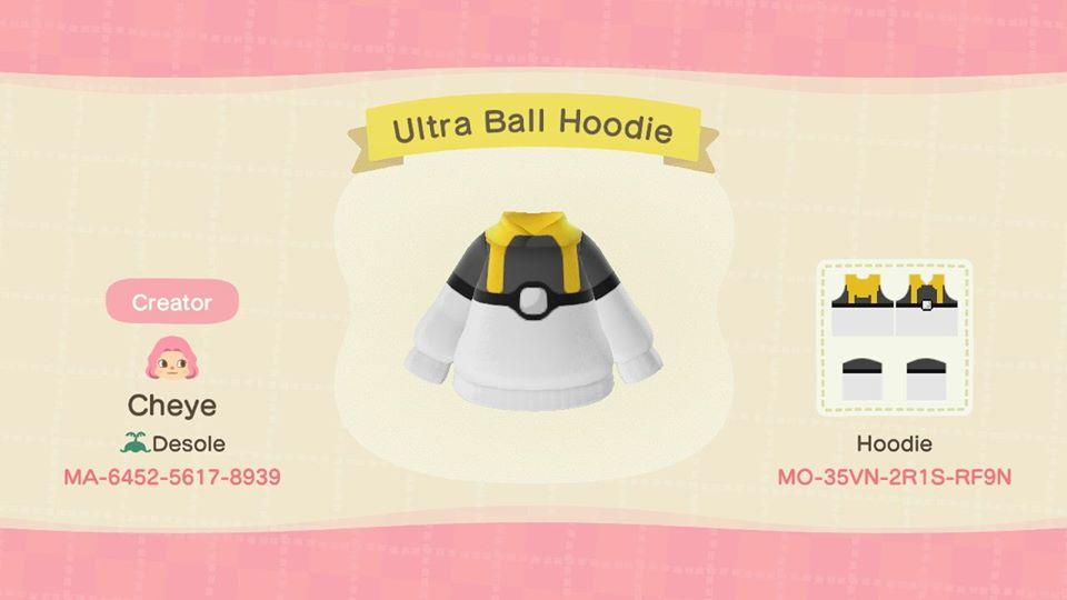 Animal Crossing Design Code: MO-35VN-2R1S-RF9N Ultra Ball Hoodie