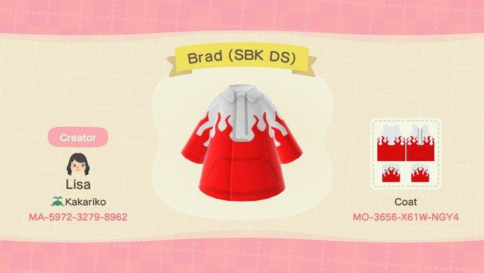 Animal Crossing Design Code: MO-3656-X61W-NGY4 Brad (SBK DS)