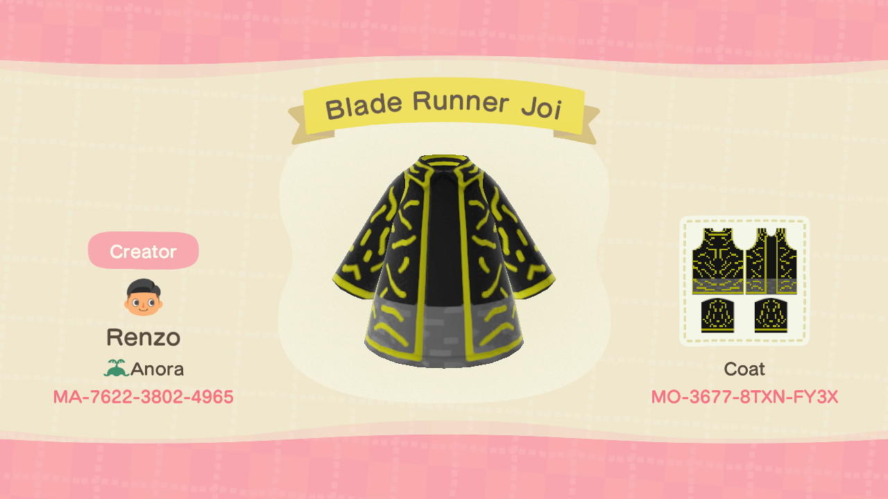 Animal Crossing Design Code: MO-3677-8TXN-FY3X Blade Runner Joi