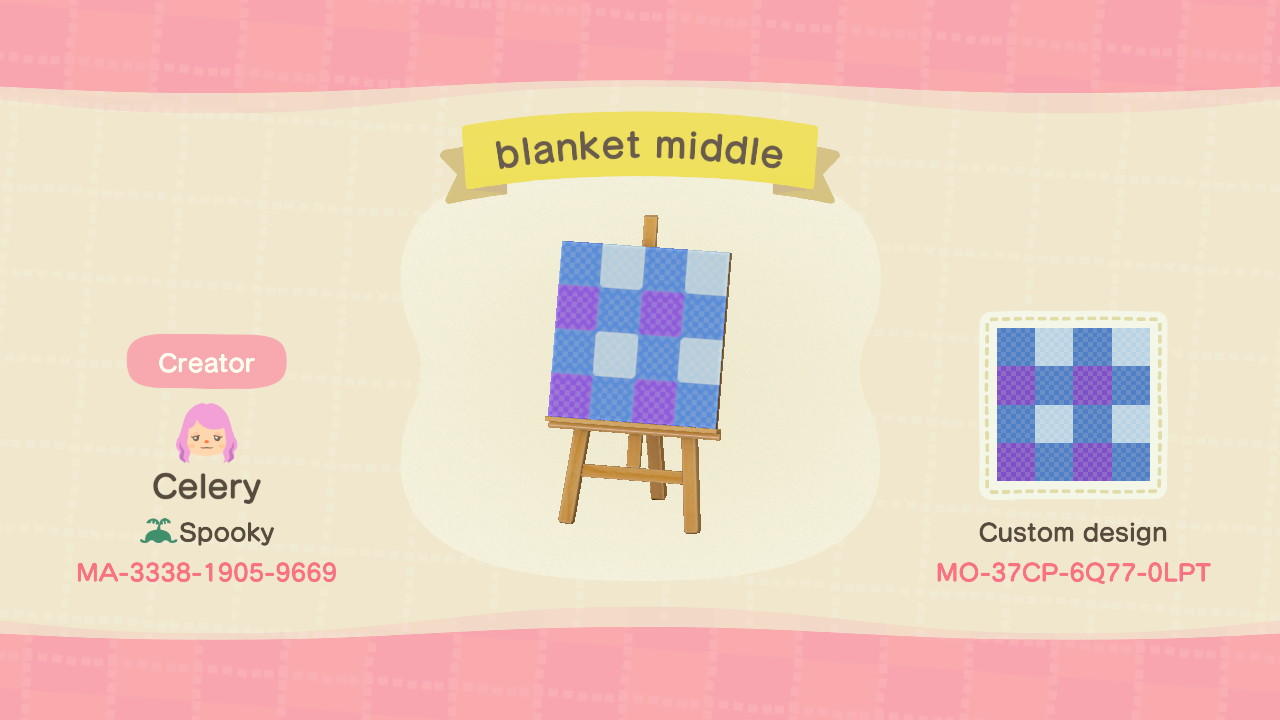 Animal Crossing Design Code: MO-37CP-6Q77-0LPT blanket middle