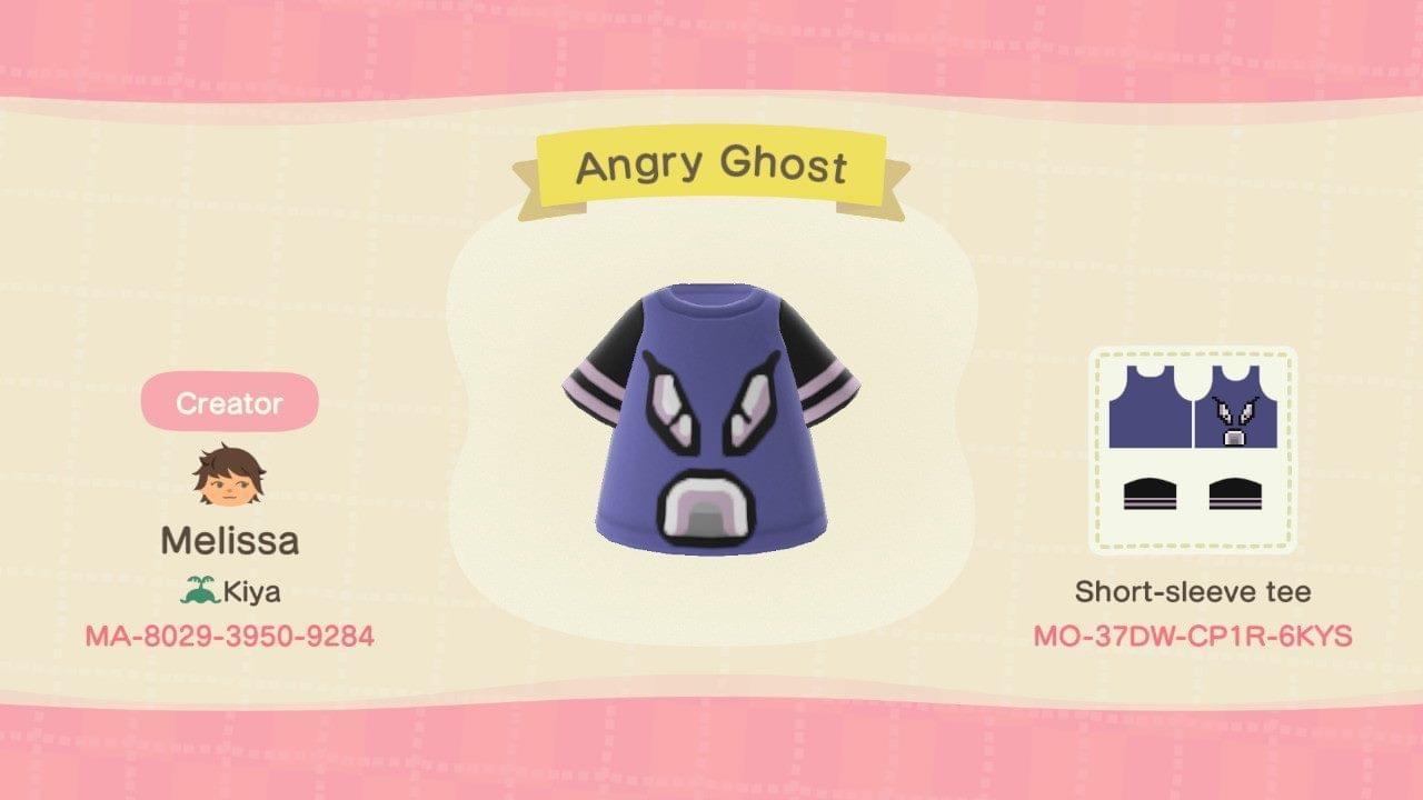 Animal Crossing Design Code: MO-37DW-CP1R-6KYS Angry Ghost