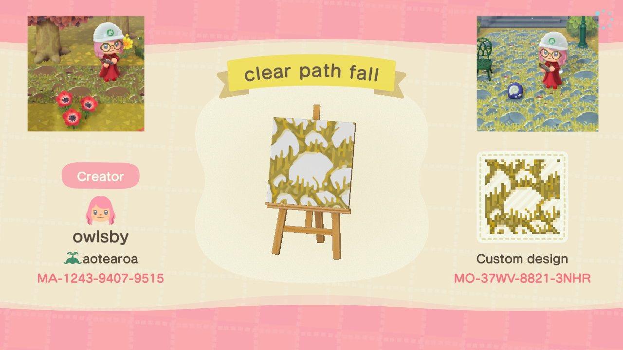 Animal Crossing Design Code: MO-37WV-8821-3NHR Clear Path Fall 1