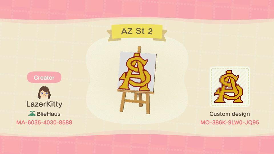 Animal Crossing Design Code: MO-386K-9LW0-JQ95 Arizona State 2