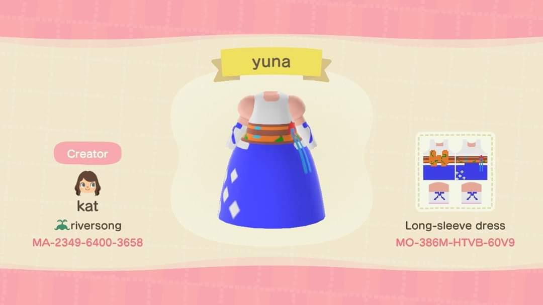 Animal Crossing Design Code: MO-386M-HTVB-60V9 Yuna