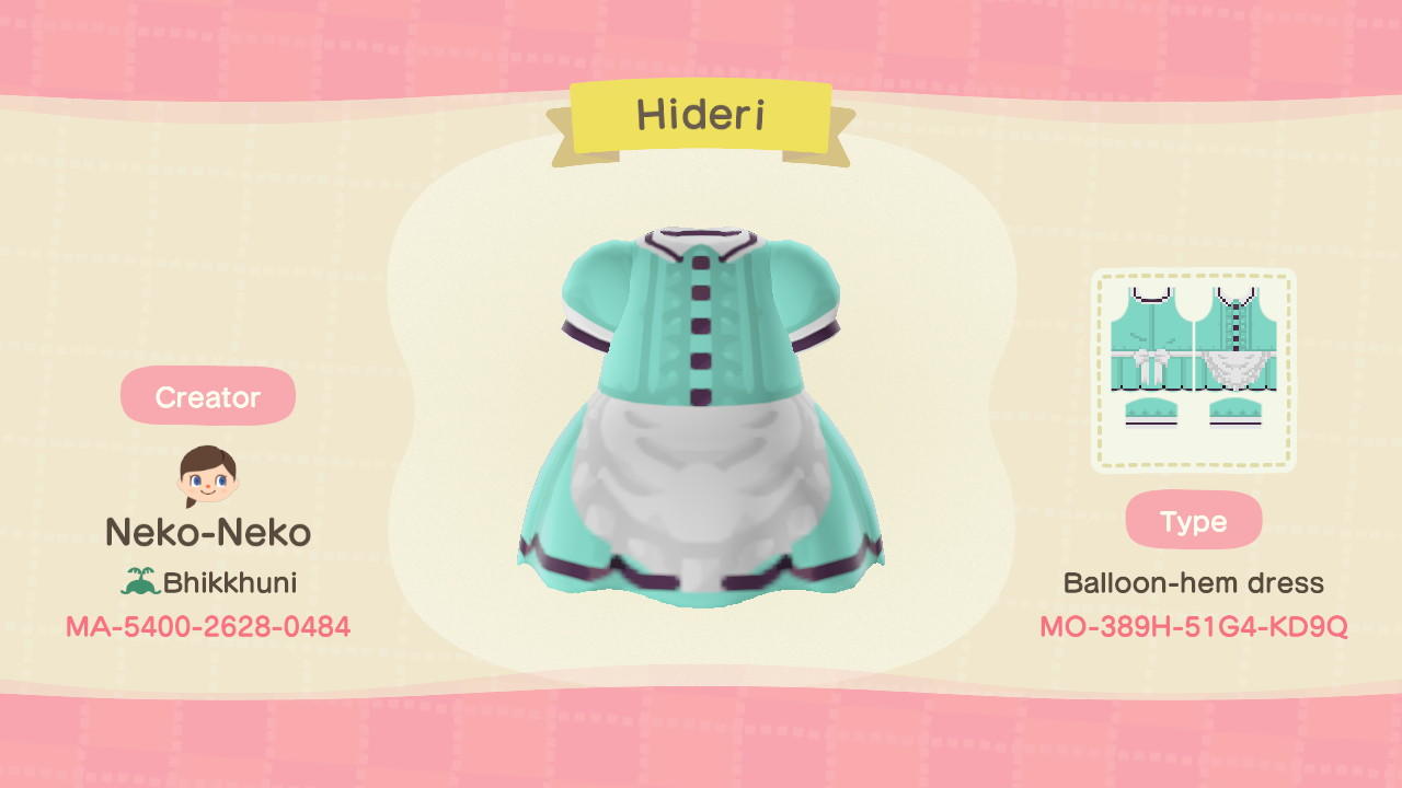 Animal Crossing Design Code: MO-389H-51G4-KD9Q Hideri (Blend S)