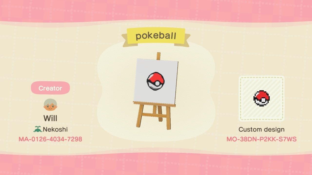 Animal Crossing Design Code: MO-38DN-P2KK-S7WS Pokeball