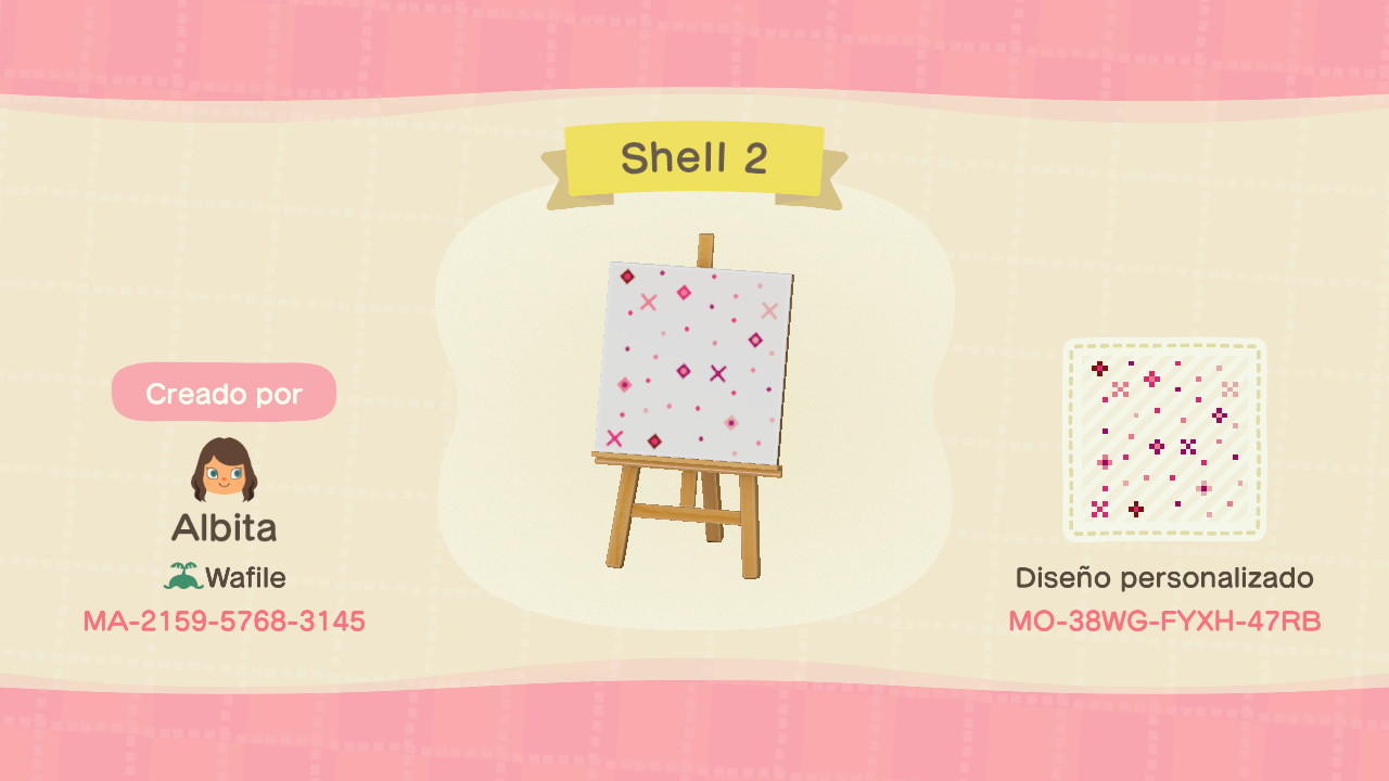 Animal Crossing Design Code: MO-38WG-FYXH-47RB Shell 2