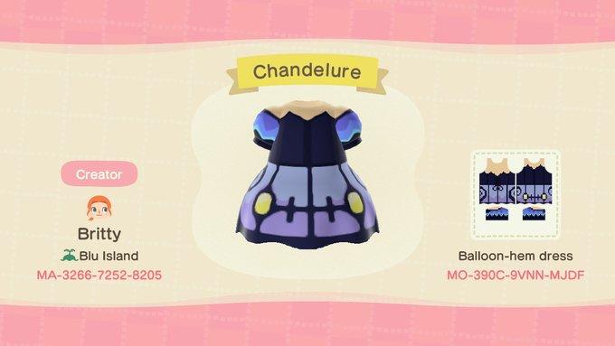 Animal Crossing Design Code: MO-390C-9VNN-MJDF Pokemon Chandelure