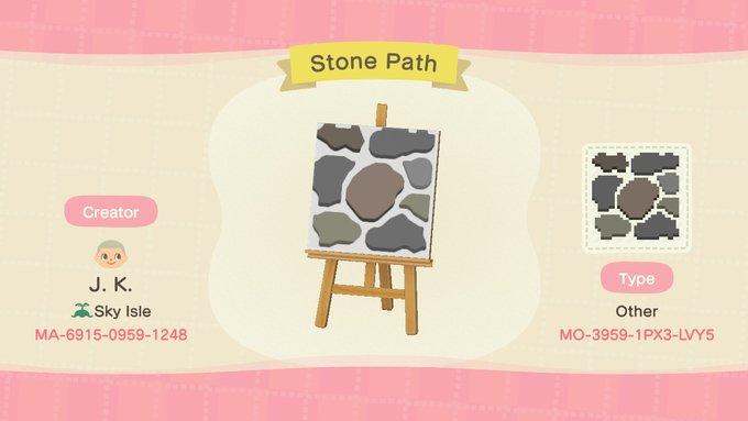 Animal Crossing Design Code: MO-3959-1PX3-LVYS Stone Path