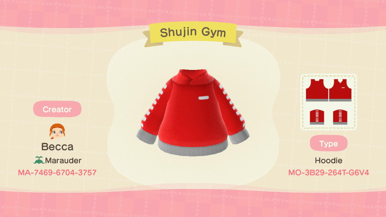 Animal Crossing Design Code: MO-3B29-264T-G6V4 Shujin Gym (Updated)