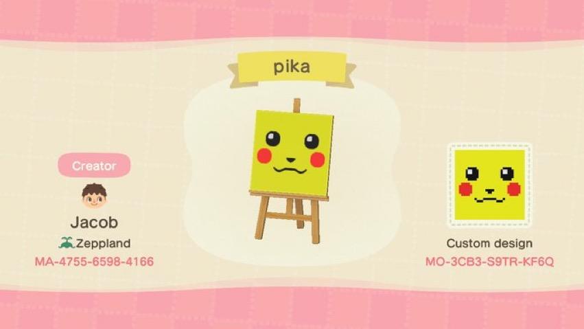 Animal Crossing Design Code: MO-3CB3-S9TR-KF6Q Pikachu