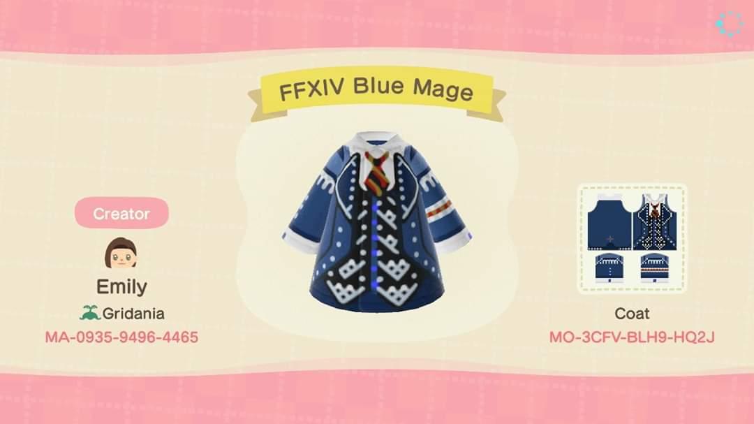 Animal Crossing Design Code: MO-3CFV-BLH9-HQ2J FFXIV Blue Mage