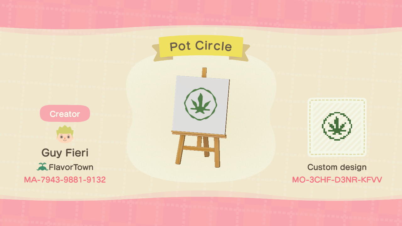 Animal Crossing Design Code: MO-3CHF-D3NR-KFVV Pot Circle