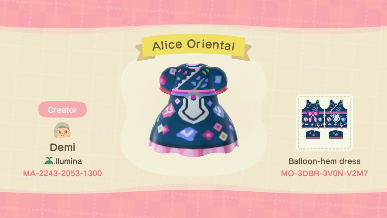 Animal Crossing Design Code: MO-3DBR-3V0N-V2M7 Alice Oriental