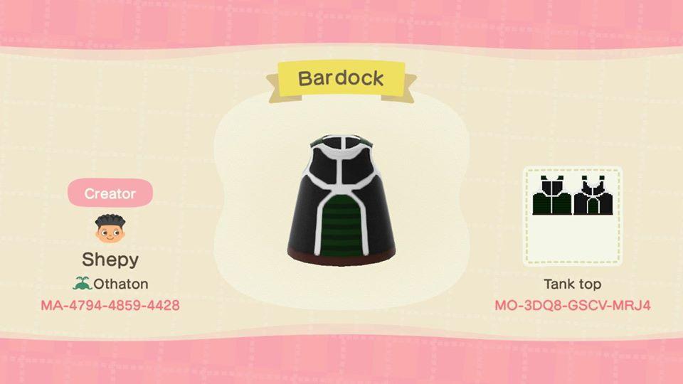Animal Crossing Design Code: MO-3DQ8-GSCV-MRJ4 Dbz Bardock Armor